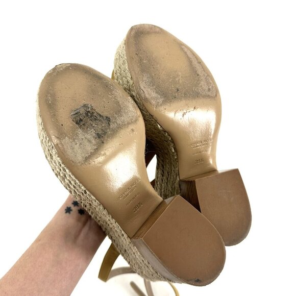 Michael Kors Collection Silvana Runway Platform Sandals Peanut Tan Size 9.5 39.5 - Picture 8 of 9